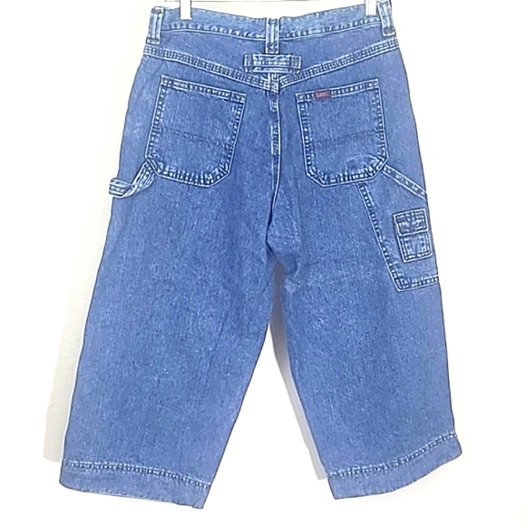Lee Capri Denim Cargo blue Jean Carpenter style Hammer loop Vintage - Picture 3 of 8
